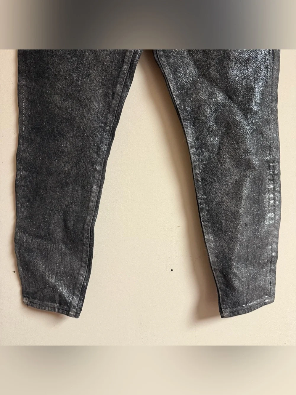 NWT Frame Denim Le High Skinny Crop Silver Metallic Jeans Size 29